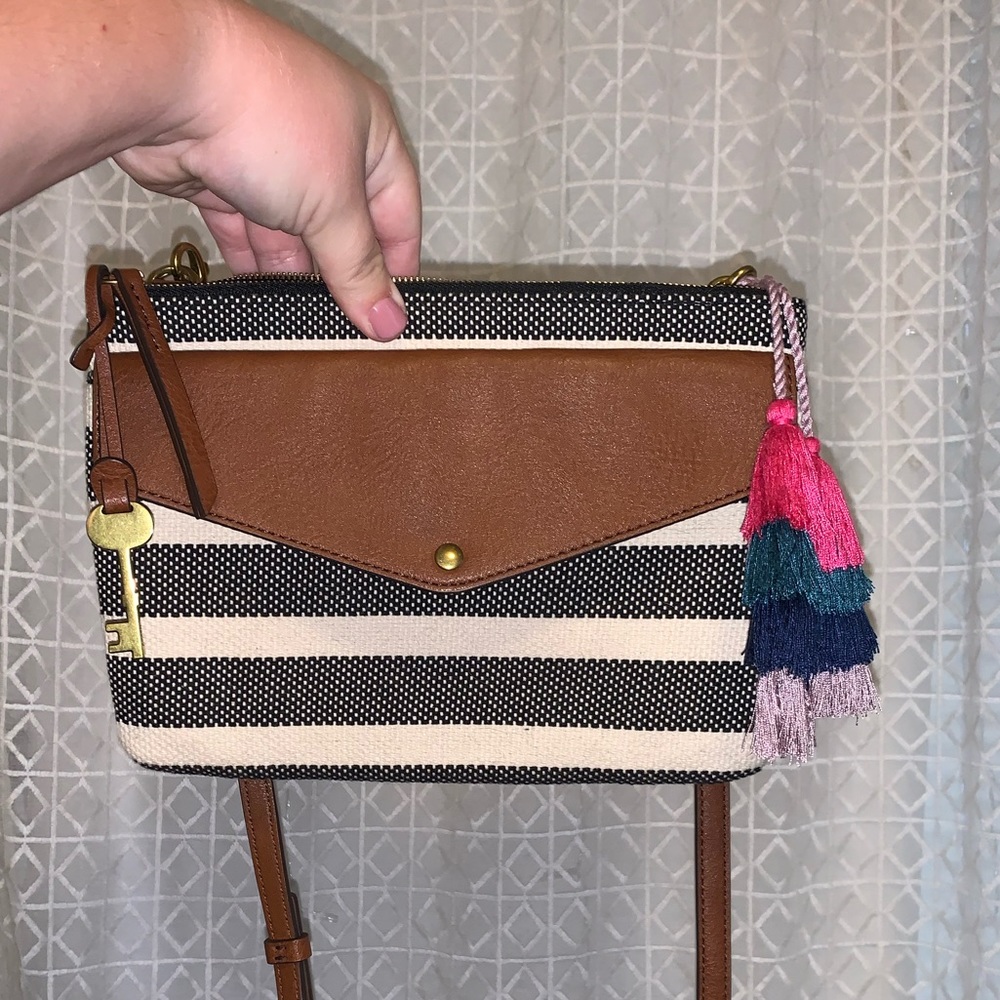 Fossil Devon Stripped Crossbody